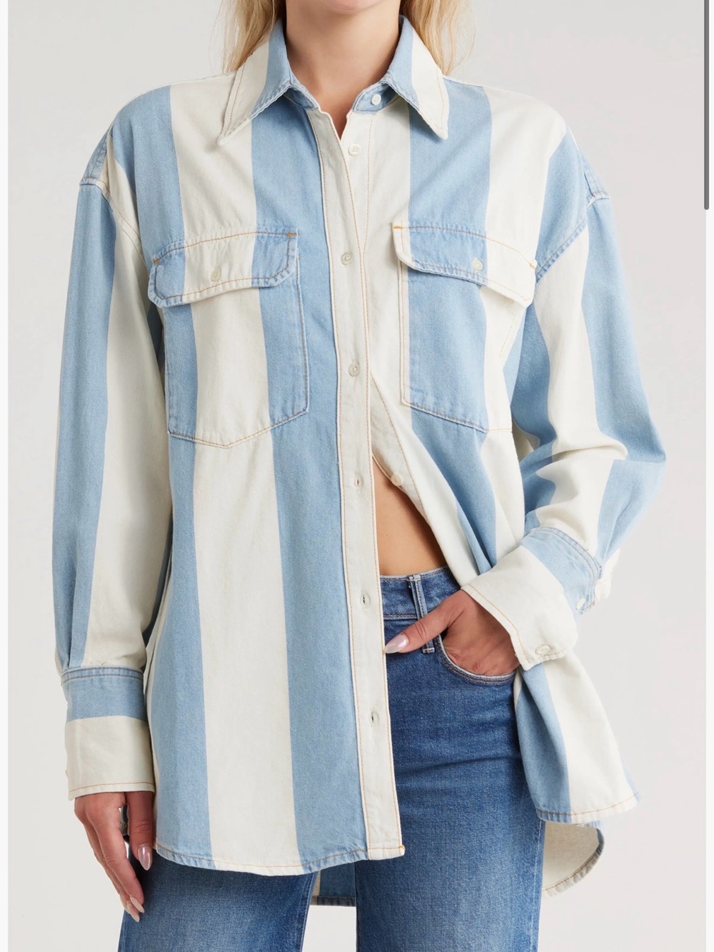 Frame The Borrowed Cotton Button-Up Shirt size S